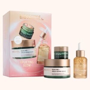 Biossance Uplifting Glow 3 pcs set includes Full Size Omega Repair Cream NIB